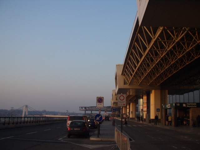 In front of the Malpensa Airport terminal 1 in Milan
