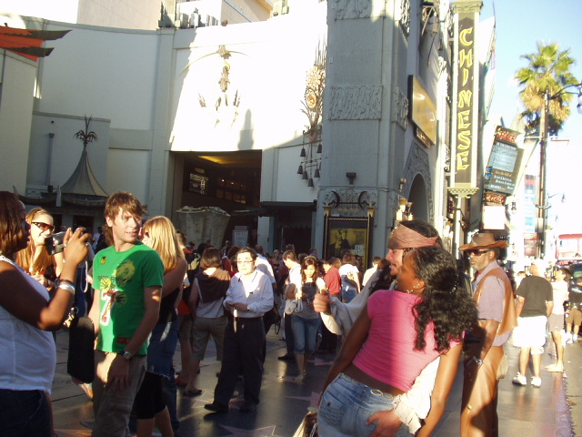 Street scene in front of China Theater at Hollywood Blvd